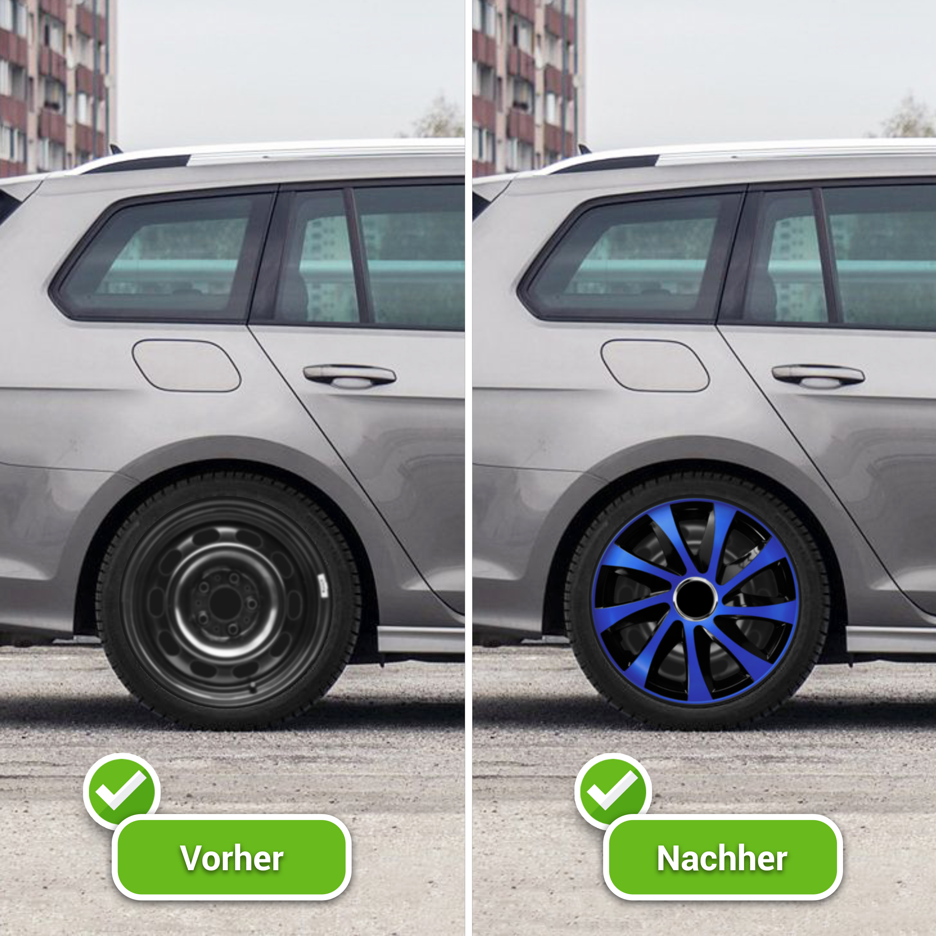 Auto Radkappen Radzierblenden 4 Set passend für alle Stahlfelgen 13'' bis 16'' - Bild 17 von 64