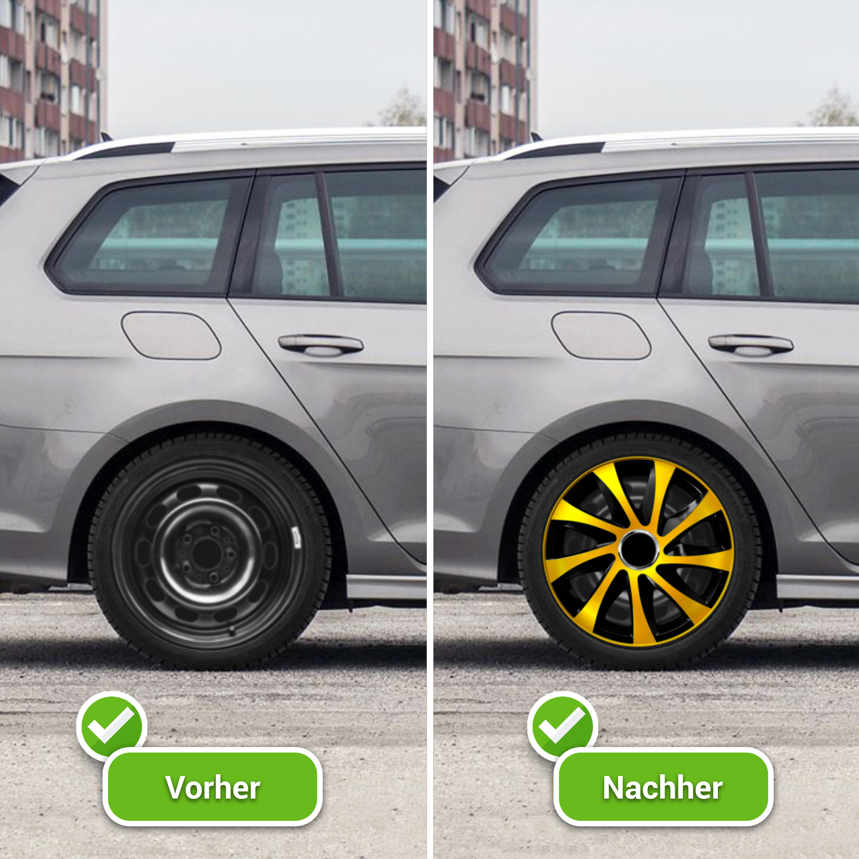 Auto Radkappen Radzierblenden 4 Set passend für alle Stahlfelgen 13'' bis 16'' - Bild 31 von 64