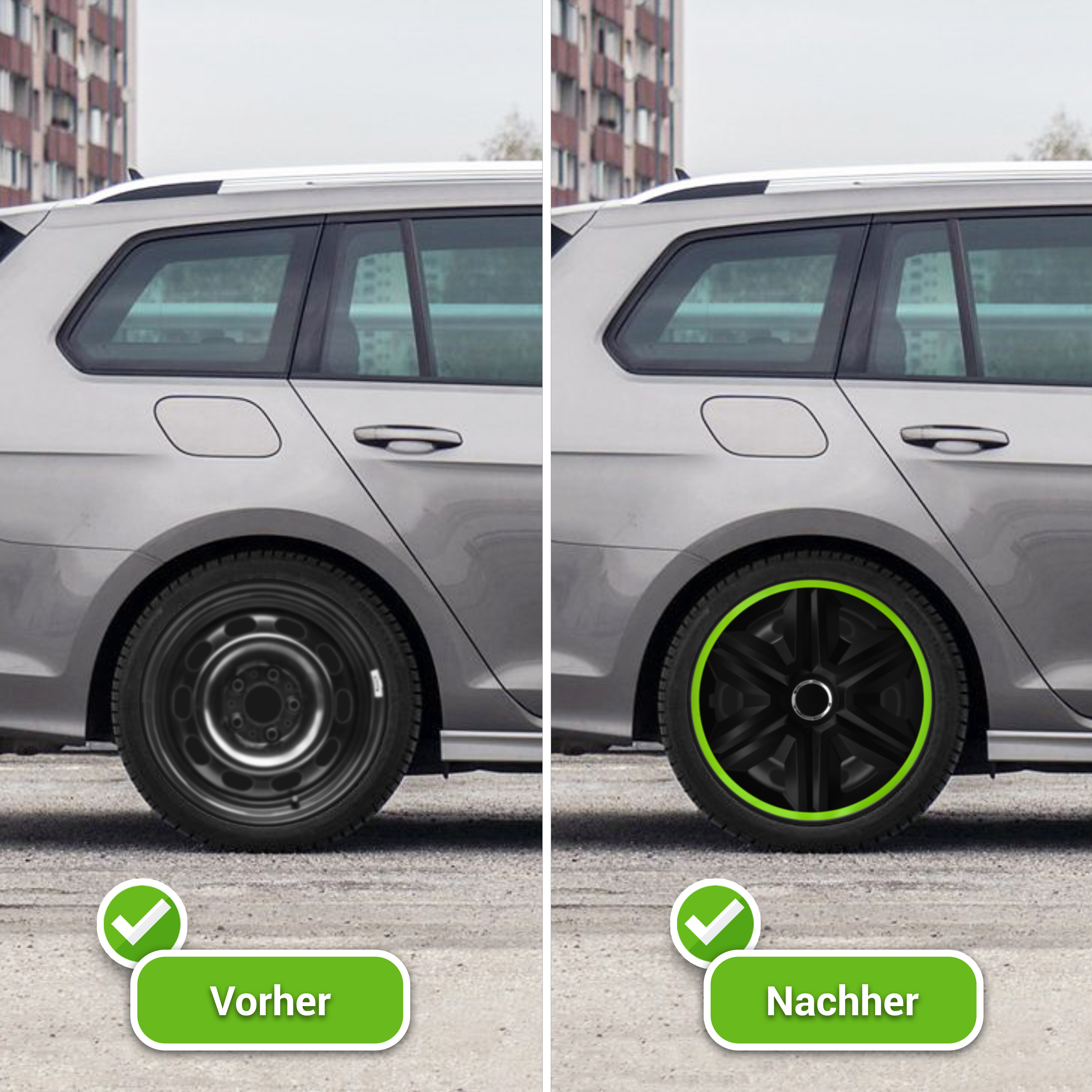 Auto Radkappen Radzierblenden 4 Set passend für alle Stahlfelgen 14'' 15'' 16'' - Bild 31 von 64