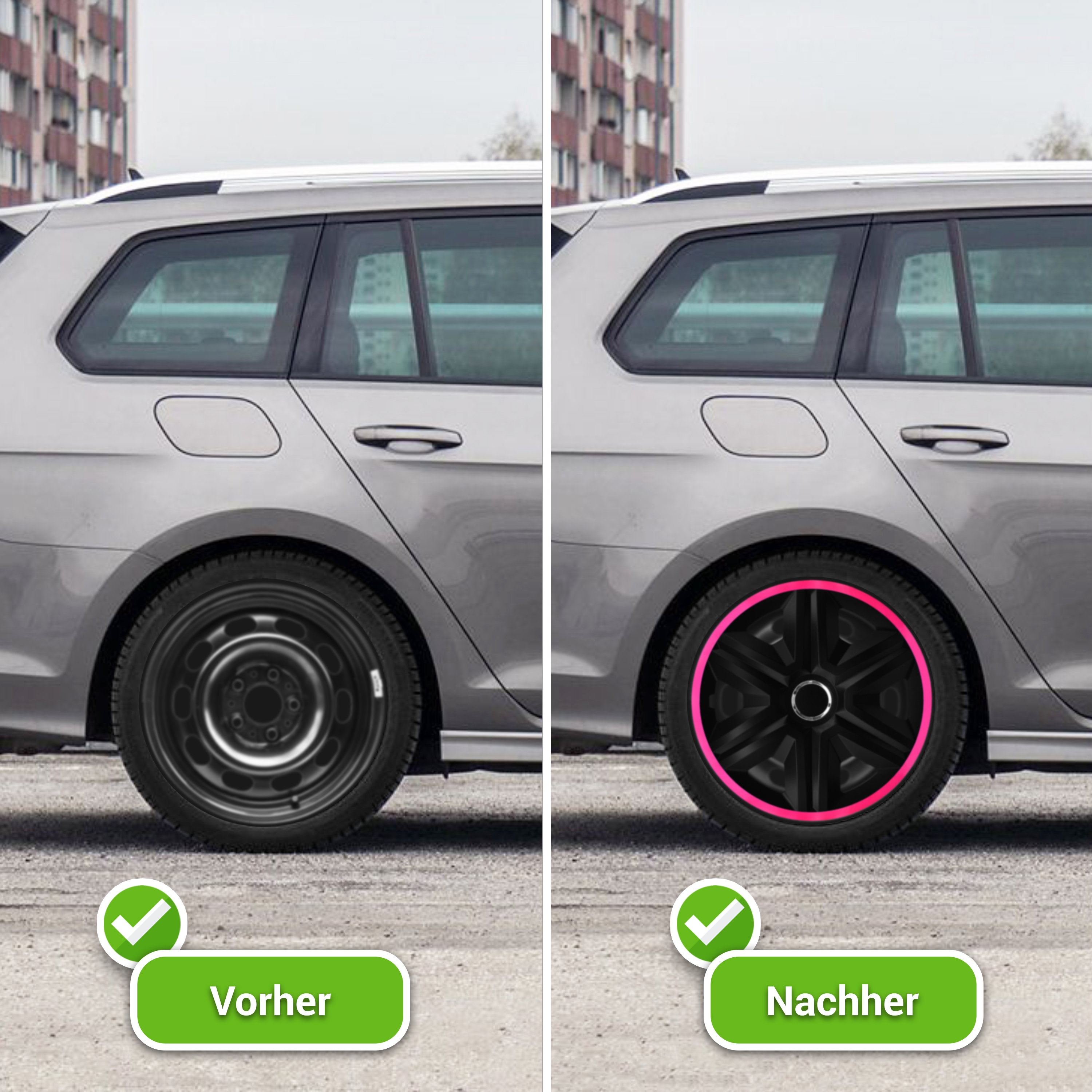 Auto Radkappen Radzierblenden 4 Set passend für alle Stahlfelgen 14'' 15'' 16'' - Bild 45 von 64