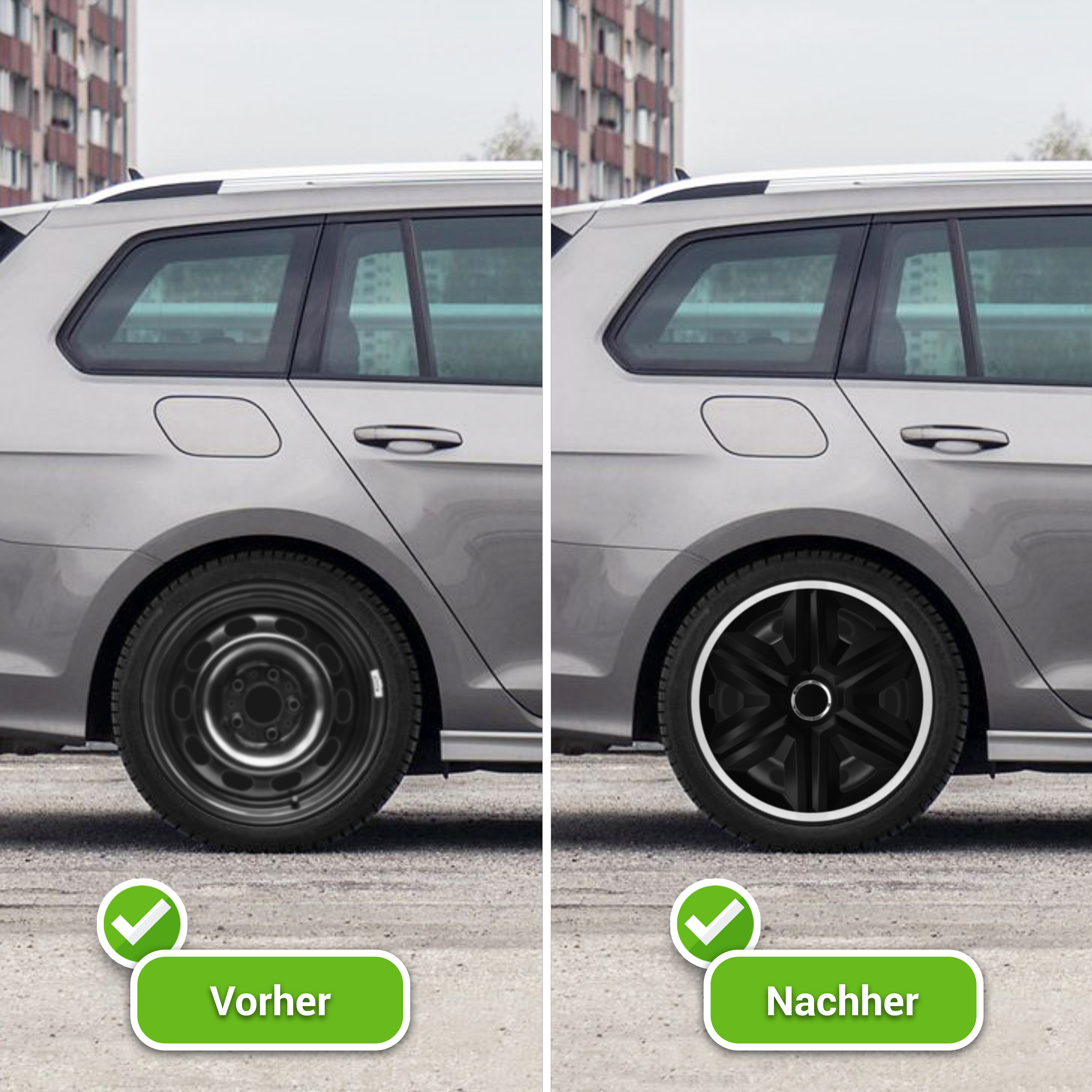 Auto Radkappen Radzierblenden 4 Set passend für alle Stahlfelgen 14'' 15'' 16'' - Bild 59 von 64