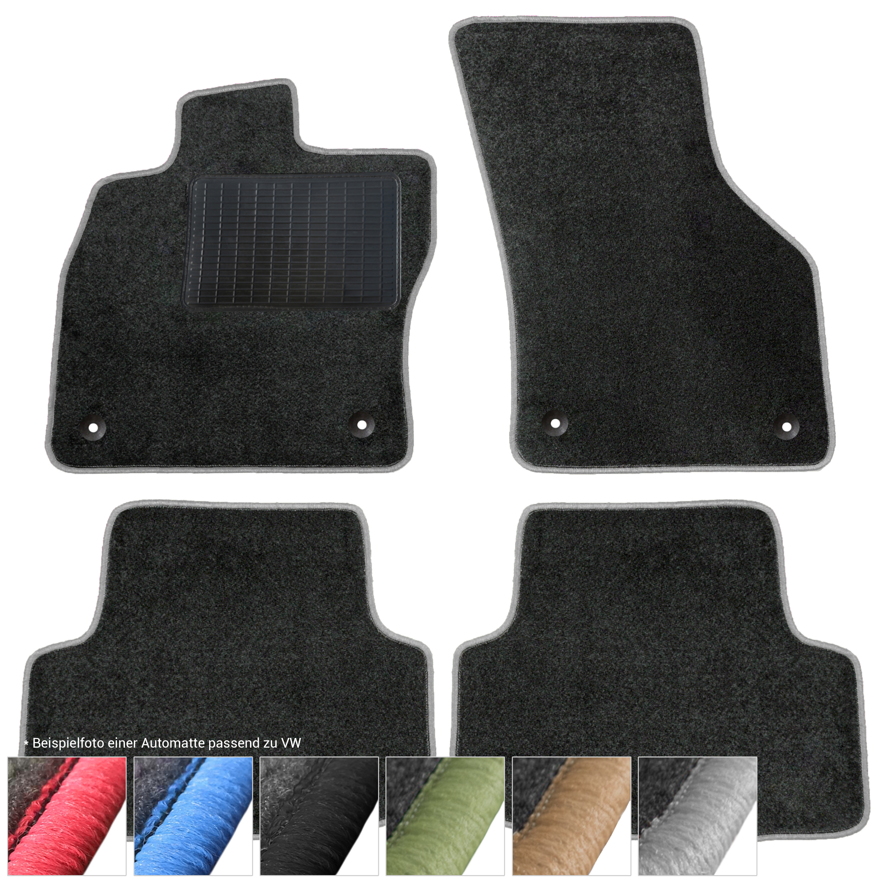 Fußmatten Auto Velours Set 4xAutoteppiche passend für VW EOS ab 2006 - Bild 10 von 49