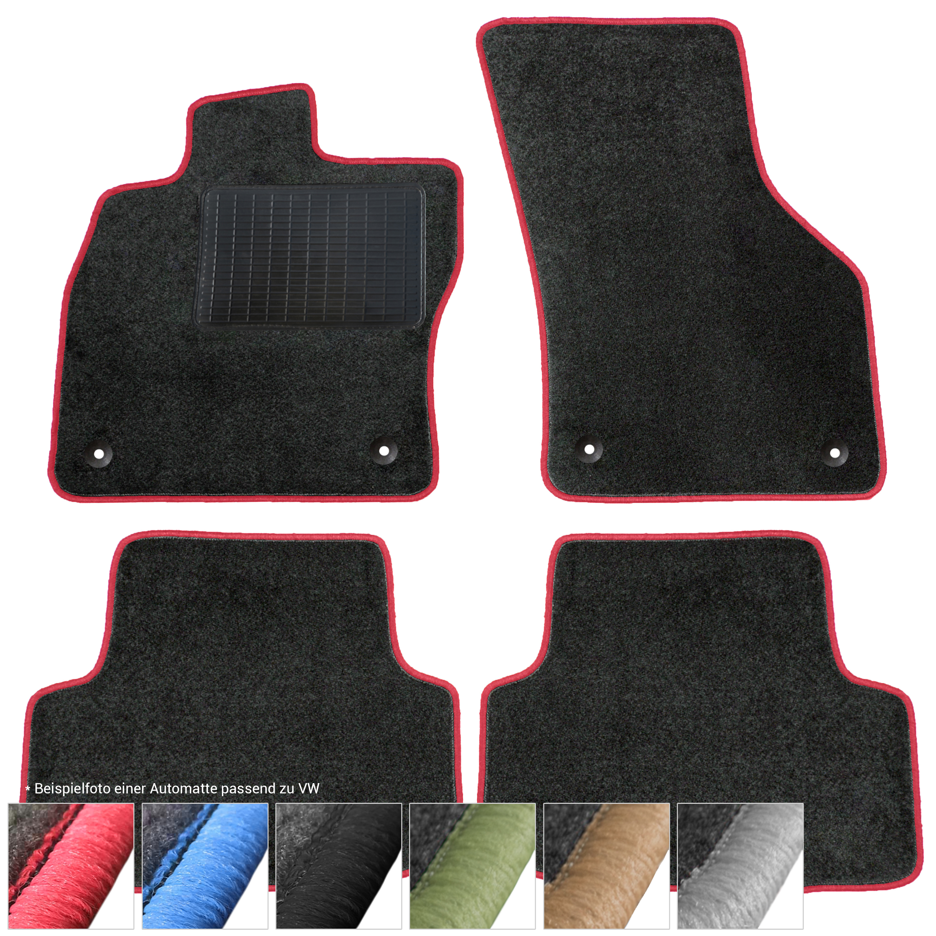 Fußmatten Auto Velours Set 4xAutoteppiche passend für VW EOS ab 2006 - Bild 34 von 49